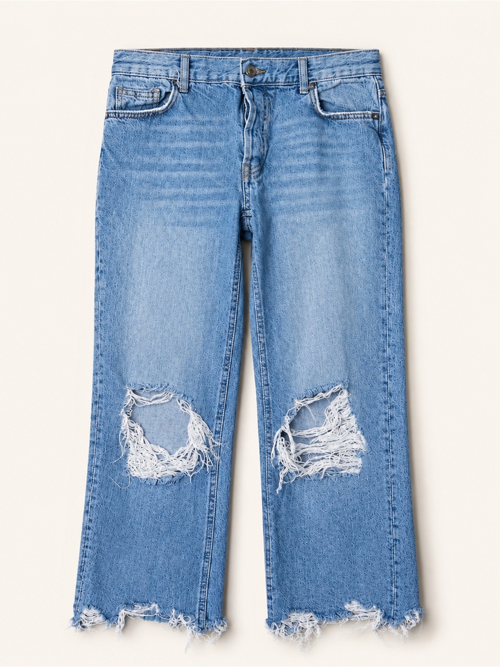 Free People We The Free Maggie Distressed Cropped Straight Leg Jeans